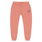 Dusty Rose and Navy Embroidered Fleece Pants (Unisex)