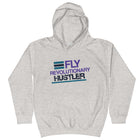 Gray, Navy, Purple, and Teal Graphic Kids Hoodie