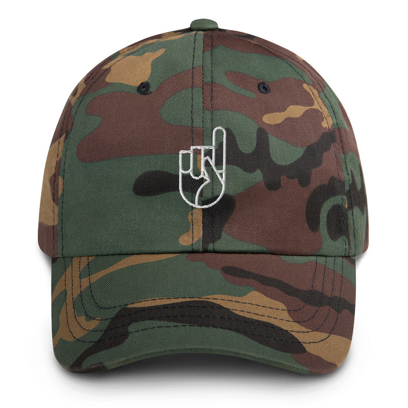Camo and White Logo Dad hat