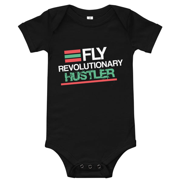 Red, Black, and Green Graphic Onesie.