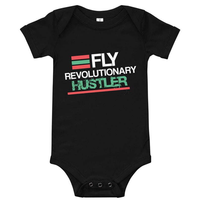 Red, Black, and Green Graphic Onesie.