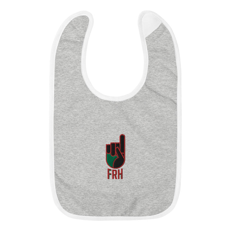 Red Black and Green Embroidered Bib