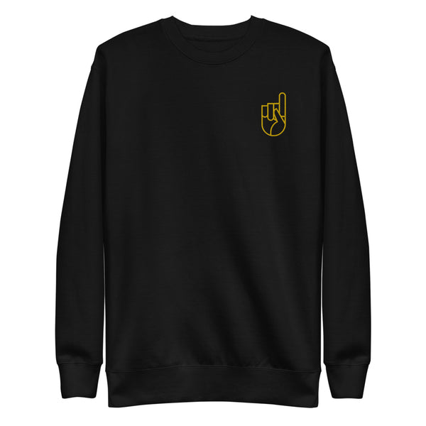Black and Gold Embroidered Fleece Pullover (Unisex)