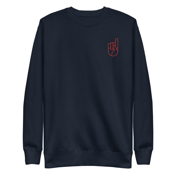 Navy and Red Embroidered Fleece Pullover (Unisex)