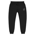 Black and White Embroidered Fleece Pants (Unisex)
