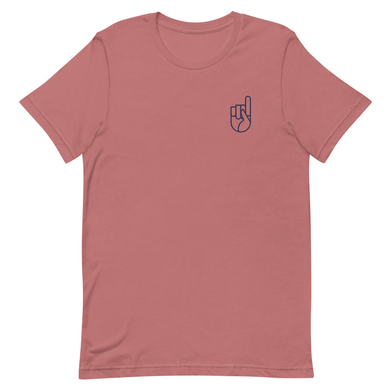 Super Soft Mauve and Navy Embroidered Logo Tee